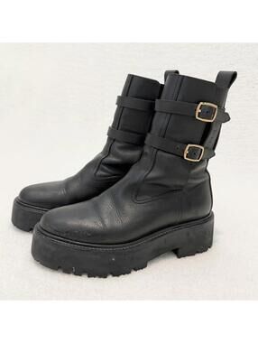 celine leather combat boots size 7.5
